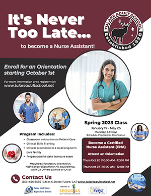 Become a Nurse Assistant flyer
